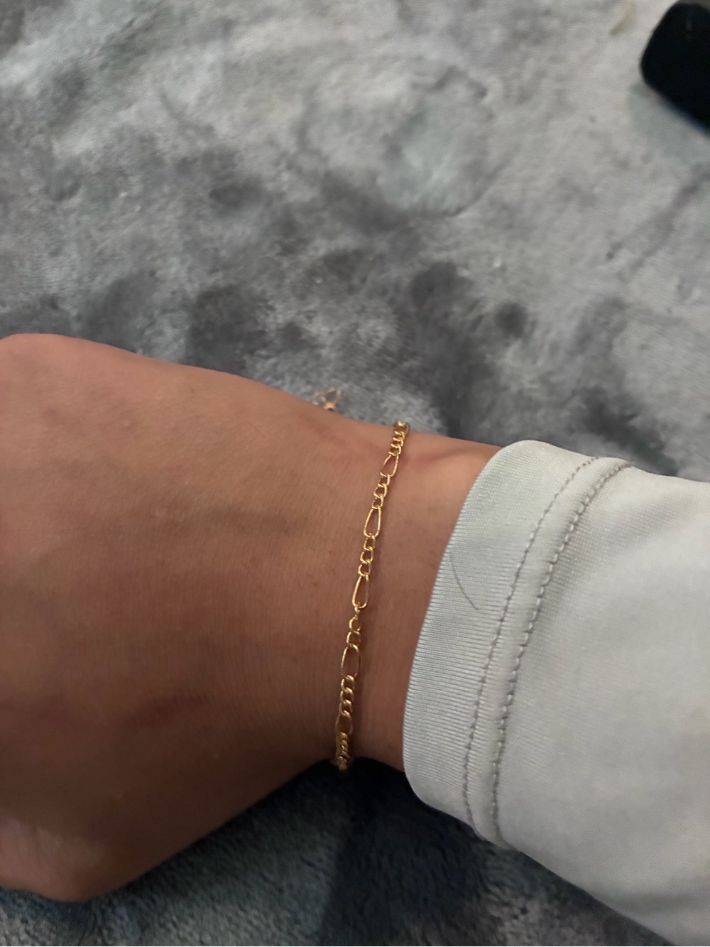 Gold Figaro Chain Bracelet Chain, FREEship - Picture 3 of 4